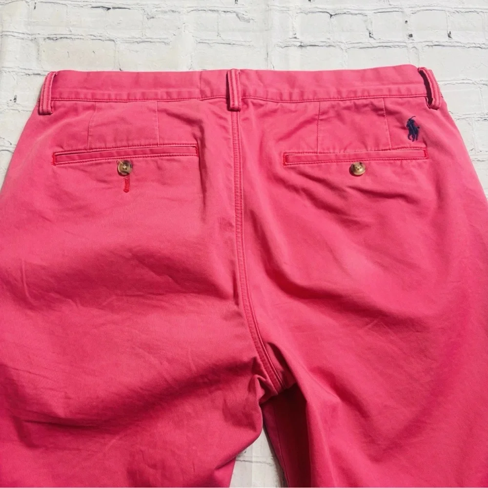 Polo Ralph Lauren Pink Chino Pants Straight Fit Mens 34x27 Stretch Golf Preppy